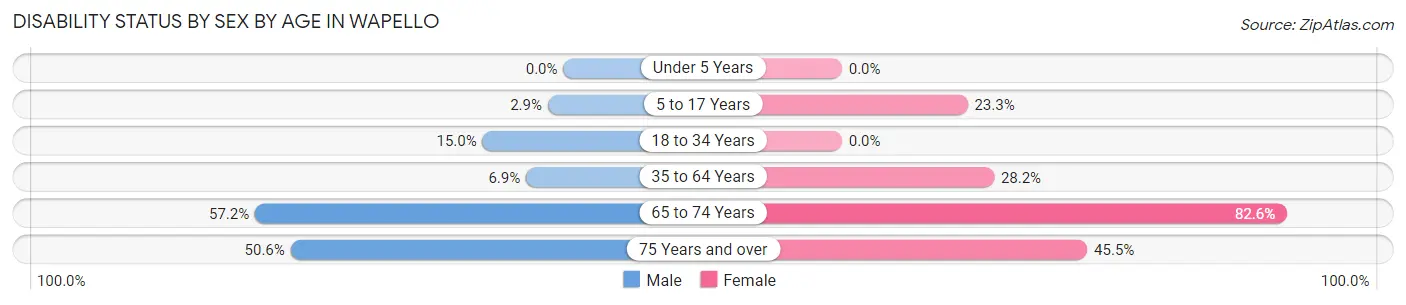 Disability Status by Sex by Age in Wapello