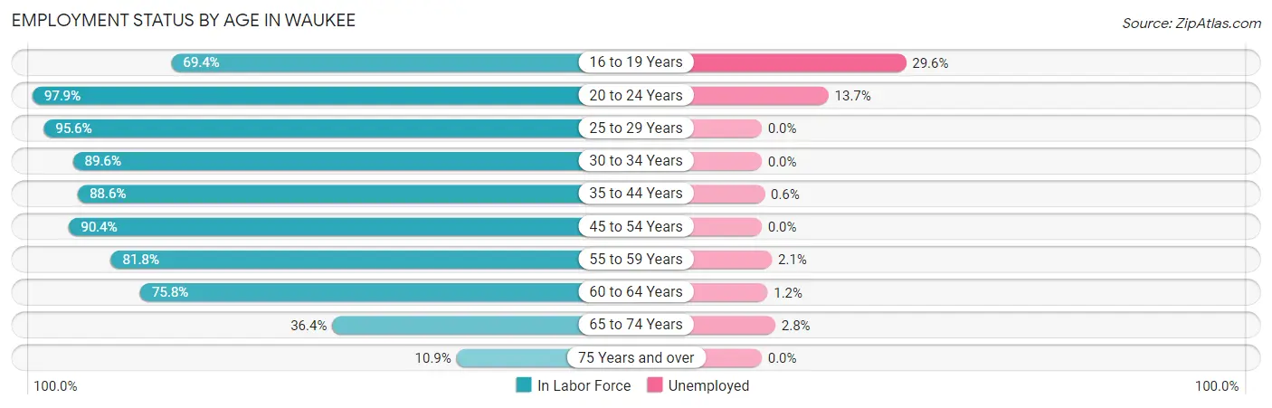 Employment Status by Age in Waukee
