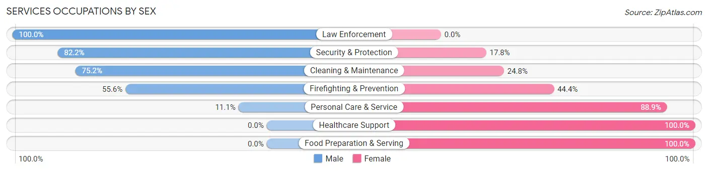 Services Occupations by Sex in Webster City