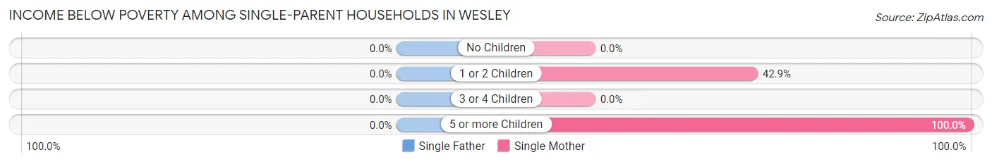 Income Below Poverty Among Single-Parent Households in Wesley