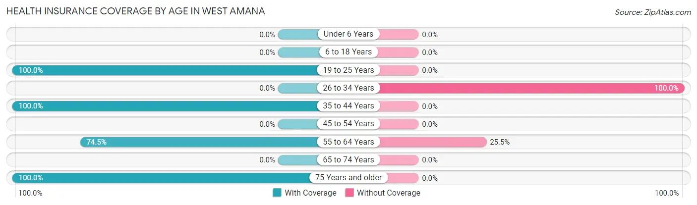 Health Insurance Coverage by Age in West Amana