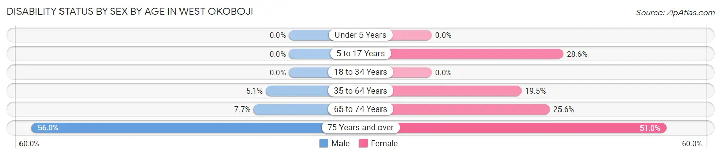 Disability Status by Sex by Age in West Okoboji