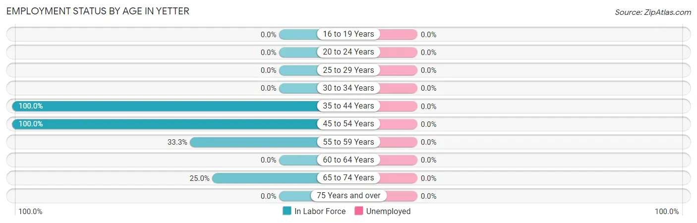 Employment Status by Age in Yetter