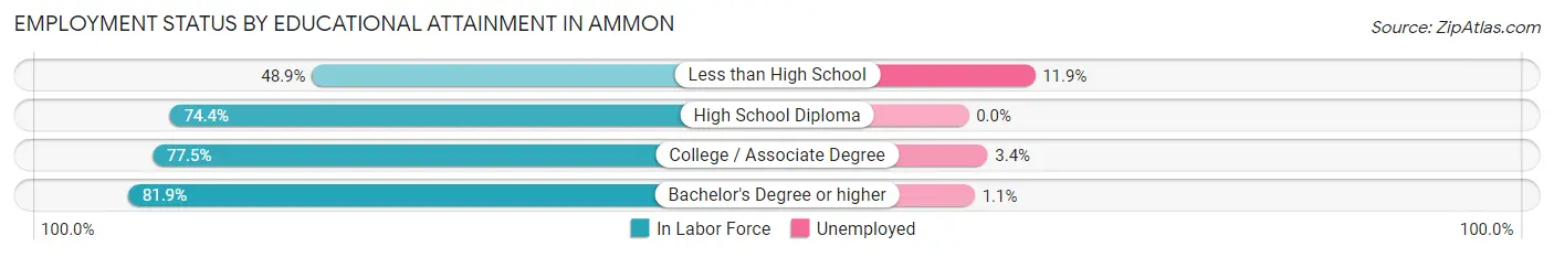 Employment Status by Educational Attainment in Ammon