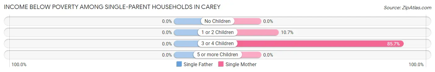 Income Below Poverty Among Single-Parent Households in Carey