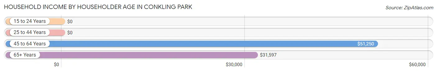 Household Income by Householder Age in Conkling Park