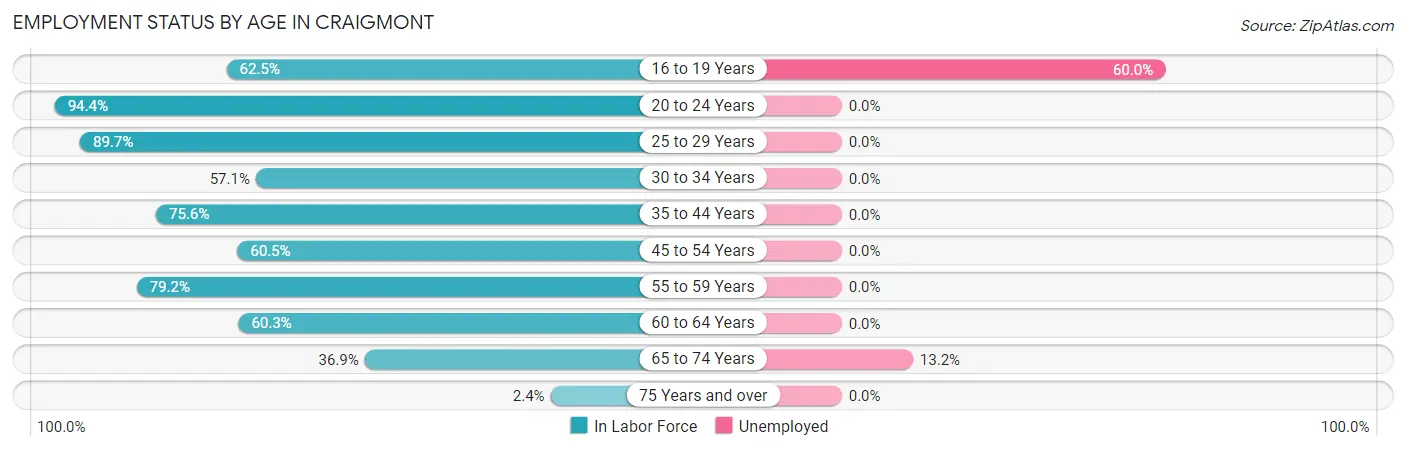 Employment Status by Age in Craigmont