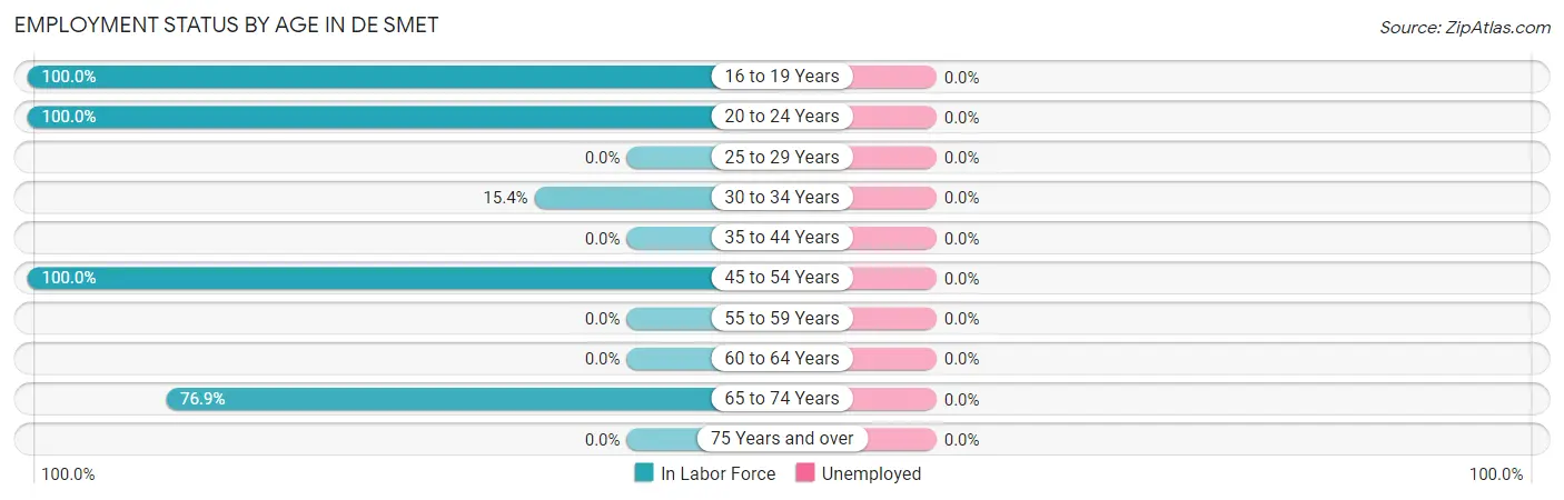 Employment Status by Age in De Smet