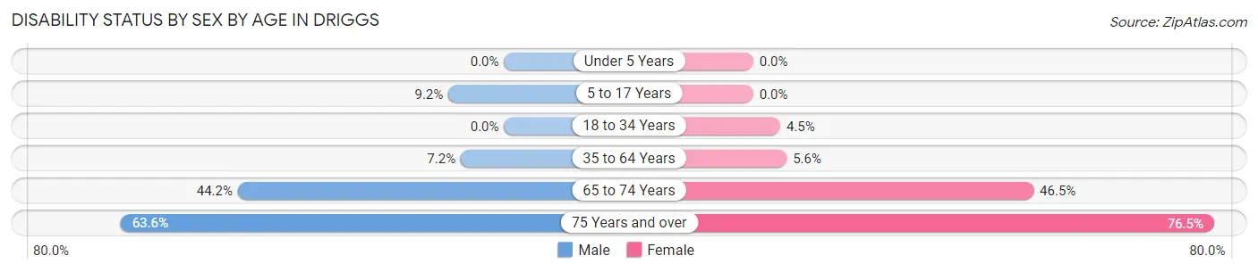 Disability Status by Sex by Age in Driggs