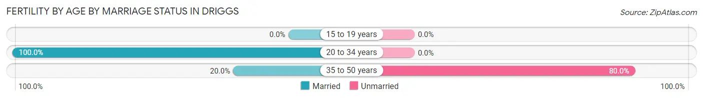 Female Fertility by Age by Marriage Status in Driggs