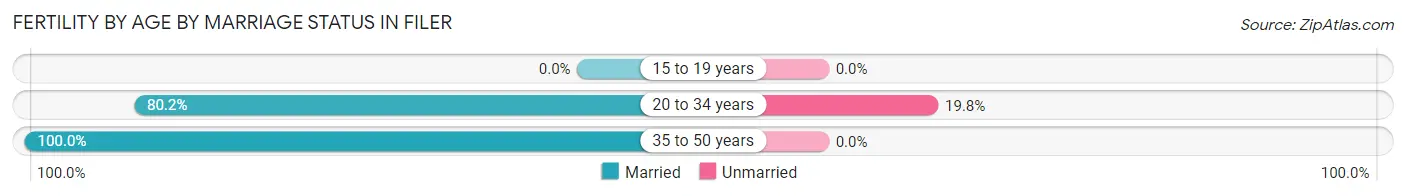 Female Fertility by Age by Marriage Status in Filer