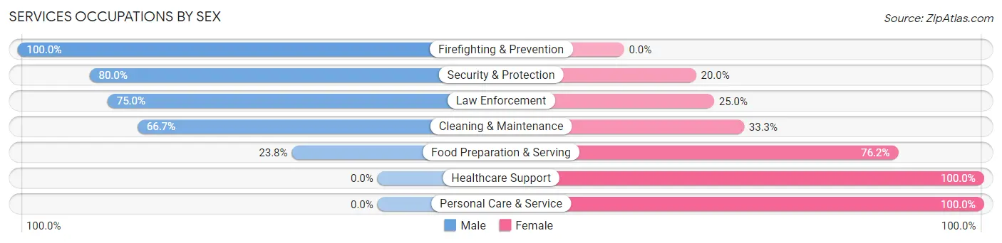 Services Occupations by Sex in Firth