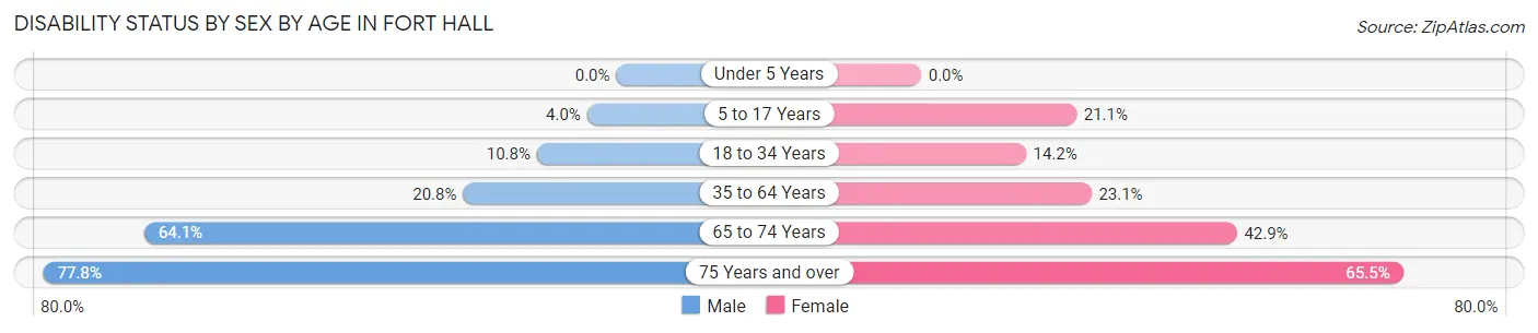 Disability Status by Sex by Age in Fort Hall