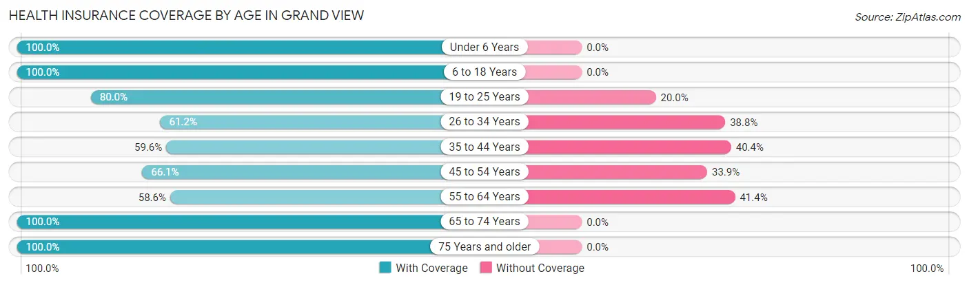 Health Insurance Coverage by Age in Grand View