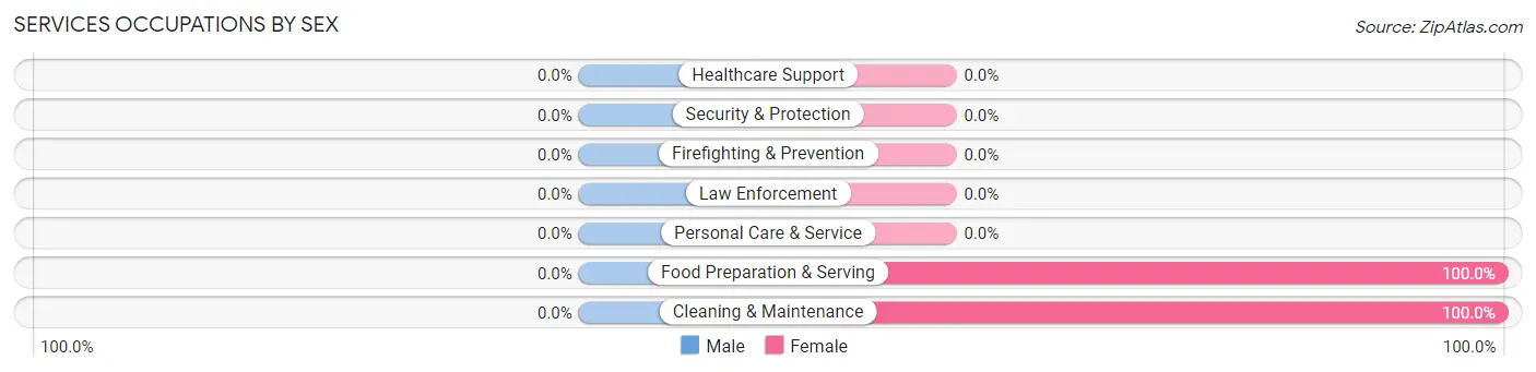 Services Occupations by Sex in Hamer