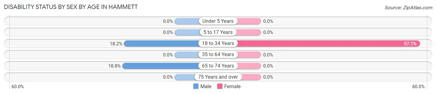 Disability Status by Sex by Age in Hammett