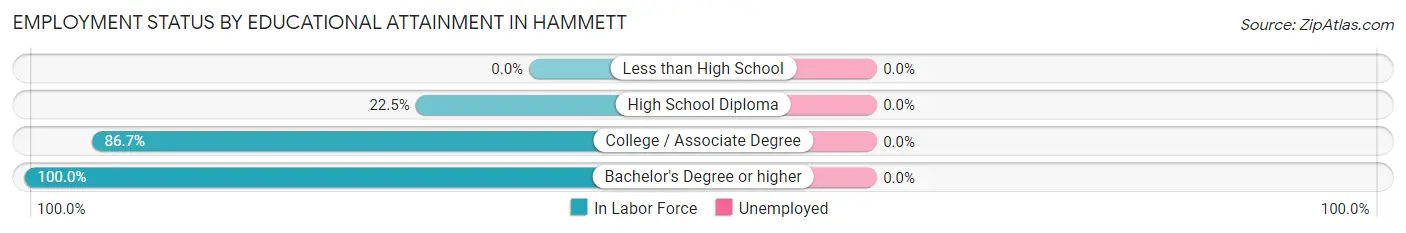 Employment Status by Educational Attainment in Hammett