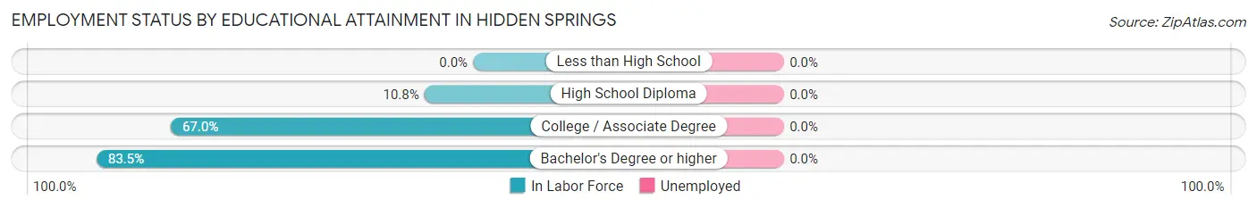 Employment Status by Educational Attainment in Hidden Springs