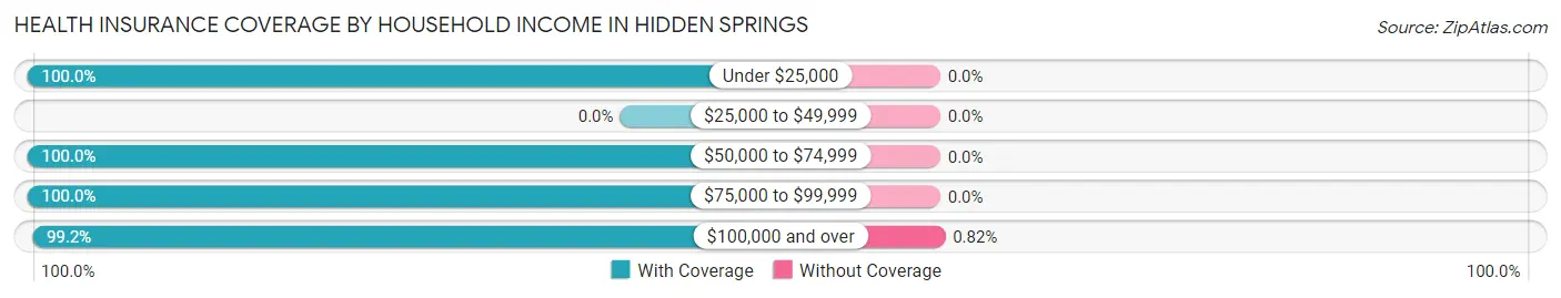 Health Insurance Coverage by Household Income in Hidden Springs