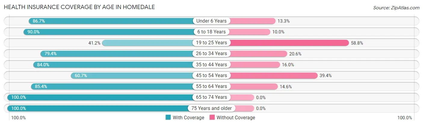 Health Insurance Coverage by Age in Homedale