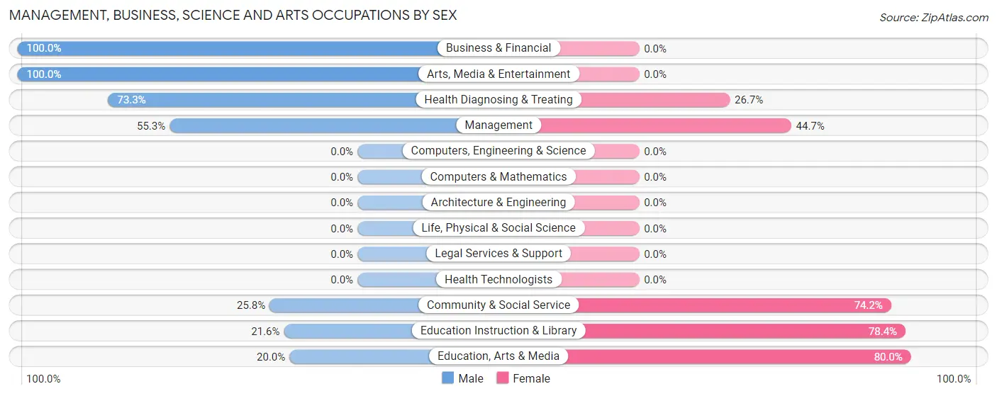 Management, Business, Science and Arts Occupations by Sex in Homedale