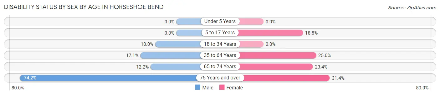 Disability Status by Sex by Age in Horseshoe Bend