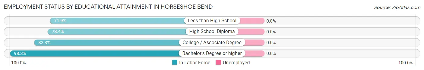 Employment Status by Educational Attainment in Horseshoe Bend