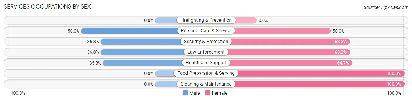 Services Occupations by Sex in Inkom