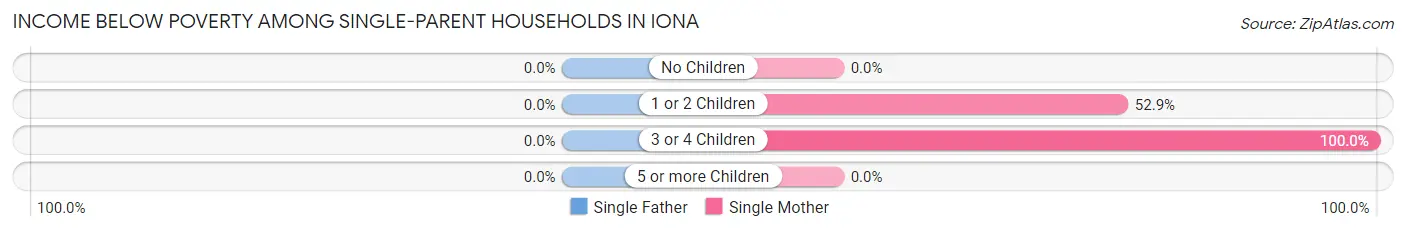 Income Below Poverty Among Single-Parent Households in Iona