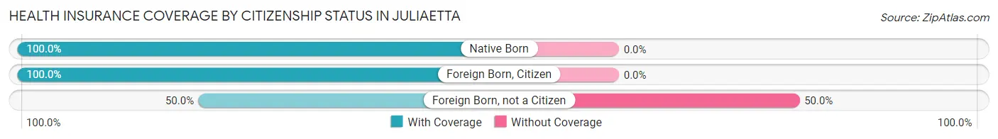 Health Insurance Coverage by Citizenship Status in Juliaetta