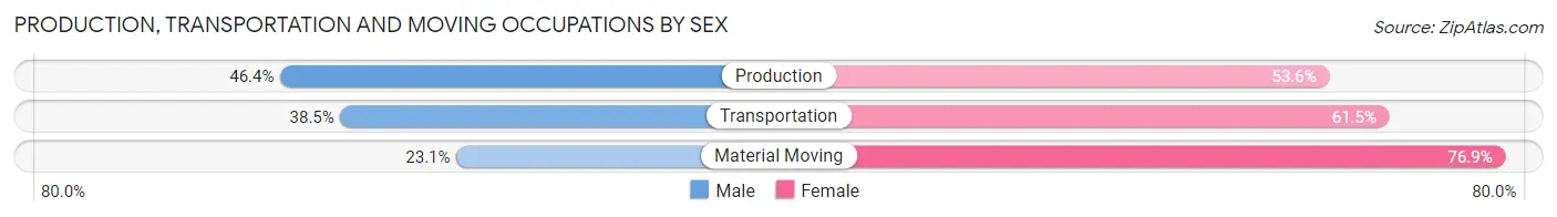 Production, Transportation and Moving Occupations by Sex in Kellogg
