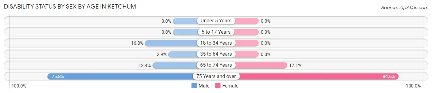 Disability Status by Sex by Age in Ketchum