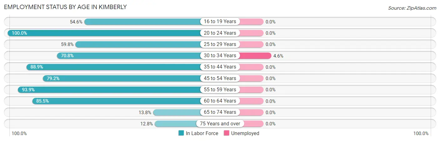 Employment Status by Age in Kimberly