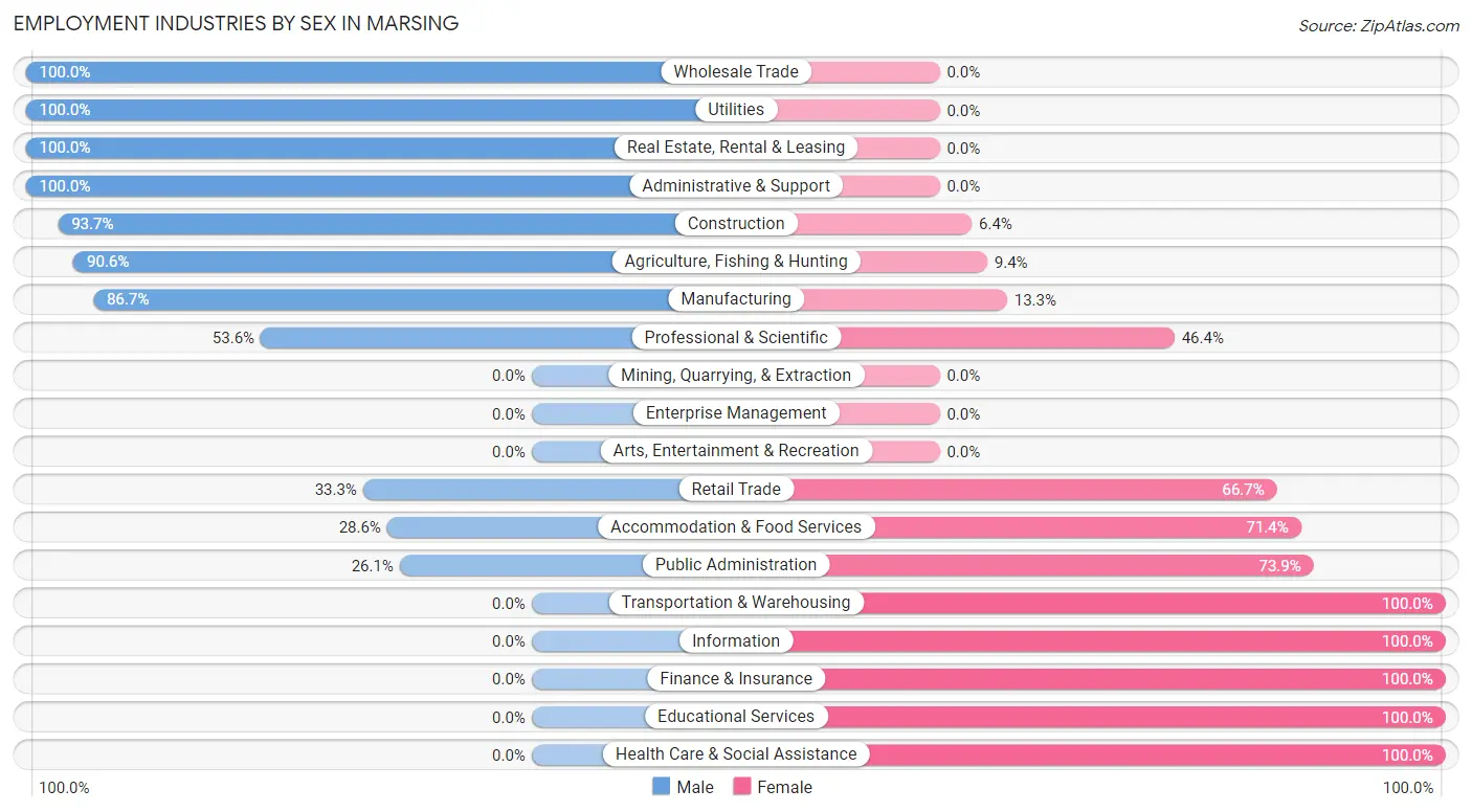 Employment Industries by Sex in Marsing