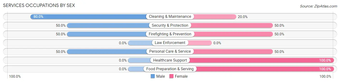 Services Occupations by Sex in Menan