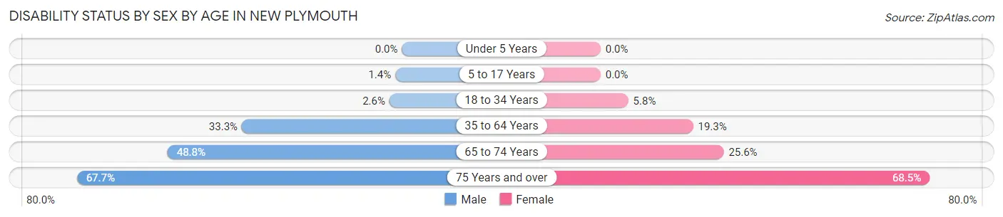 Disability Status by Sex by Age in New Plymouth