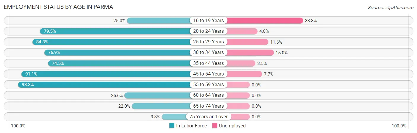 Employment Status by Age in Parma