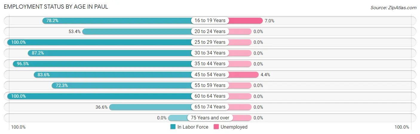 Employment Status by Age in Paul