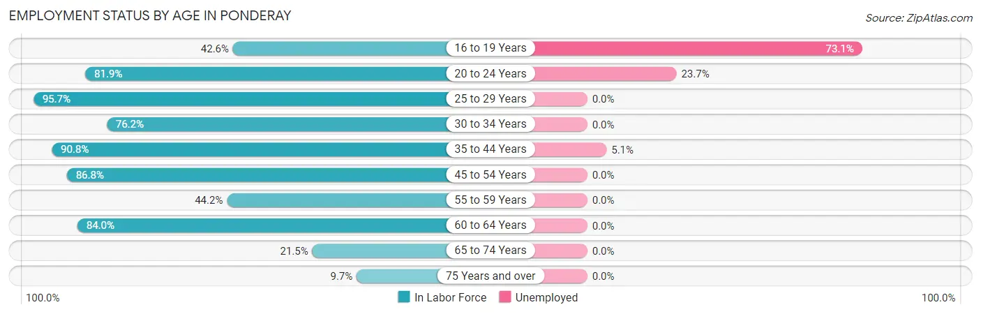 Employment Status by Age in Ponderay
