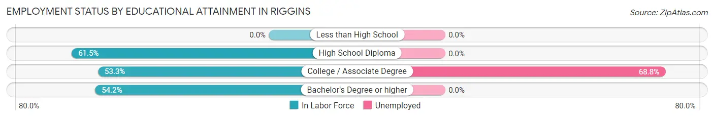Employment Status by Educational Attainment in Riggins