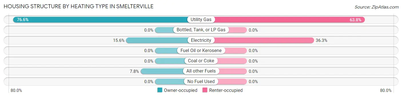 Housing Structure by Heating Type in Smelterville