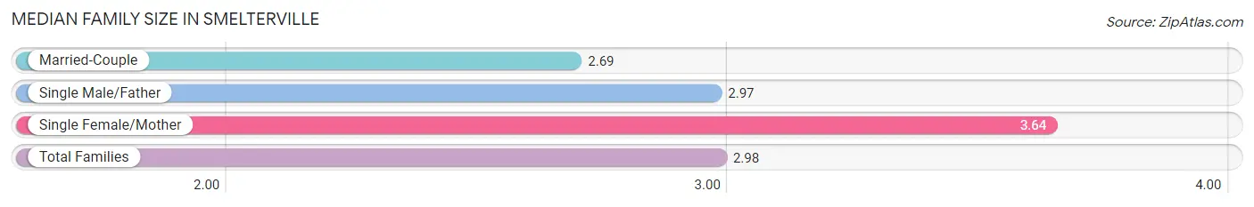 Median Family Size in Smelterville