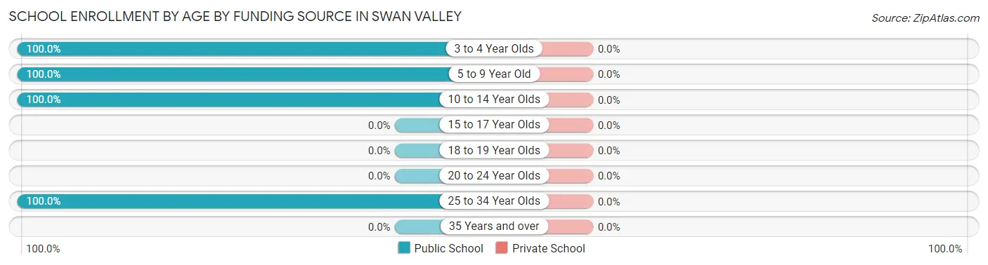 School Enrollment by Age by Funding Source in Swan Valley