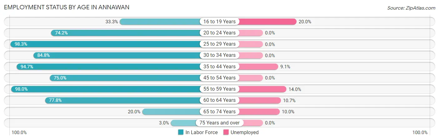 Employment Status by Age in Annawan