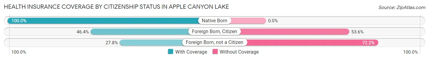 Health Insurance Coverage by Citizenship Status in Apple Canyon Lake