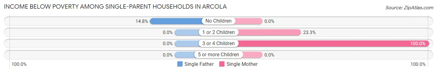 Income Below Poverty Among Single-Parent Households in Arcola