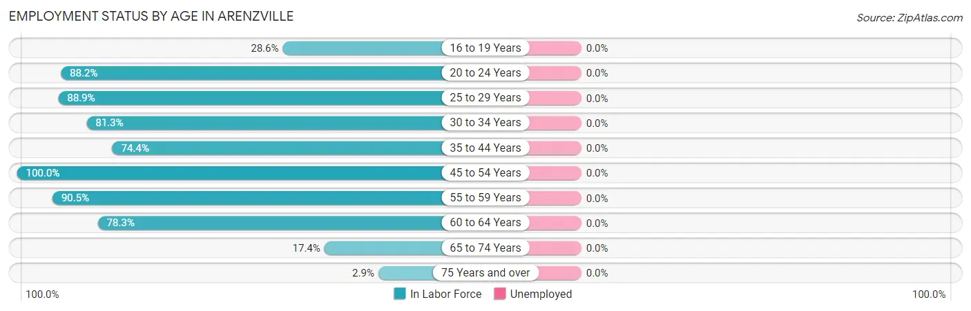 Employment Status by Age in Arenzville