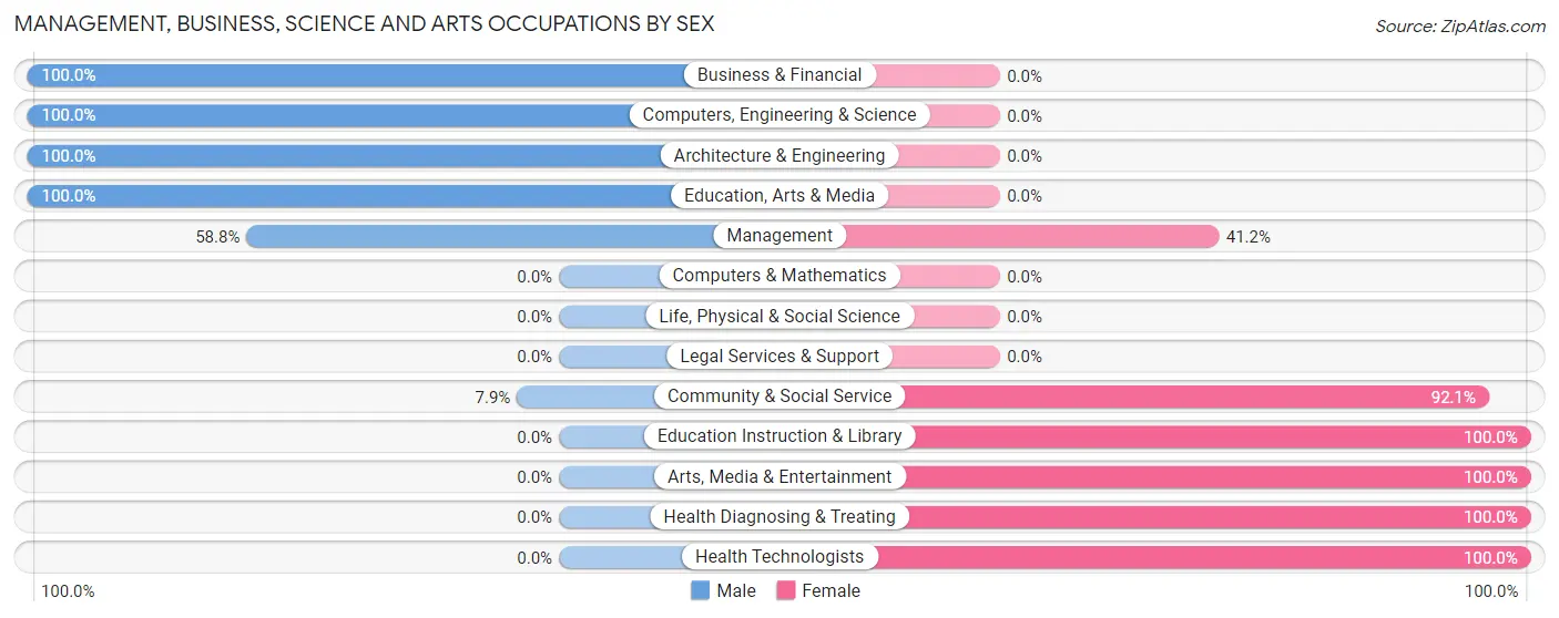 Management, Business, Science and Arts Occupations by Sex in Argyle