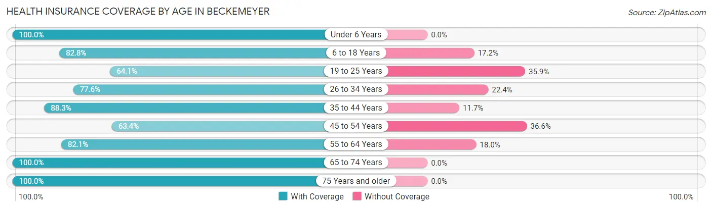 Health Insurance Coverage by Age in Beckemeyer