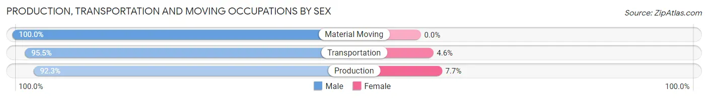 Production, Transportation and Moving Occupations by Sex in Benson